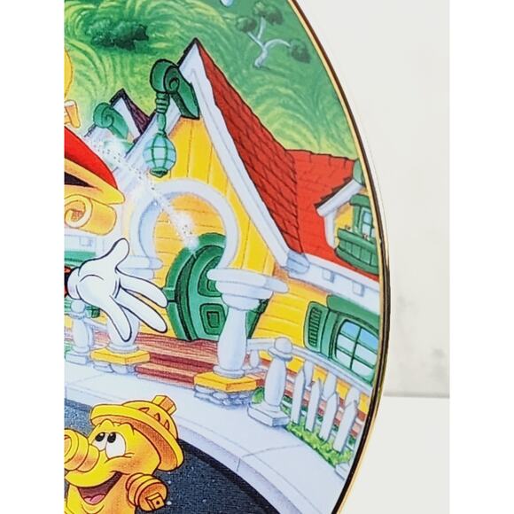 Disneyland Mickey's Toontown 8" Plate Wall Decor 40th Anniversary 1996 Porcelain - Picture 8 of 14